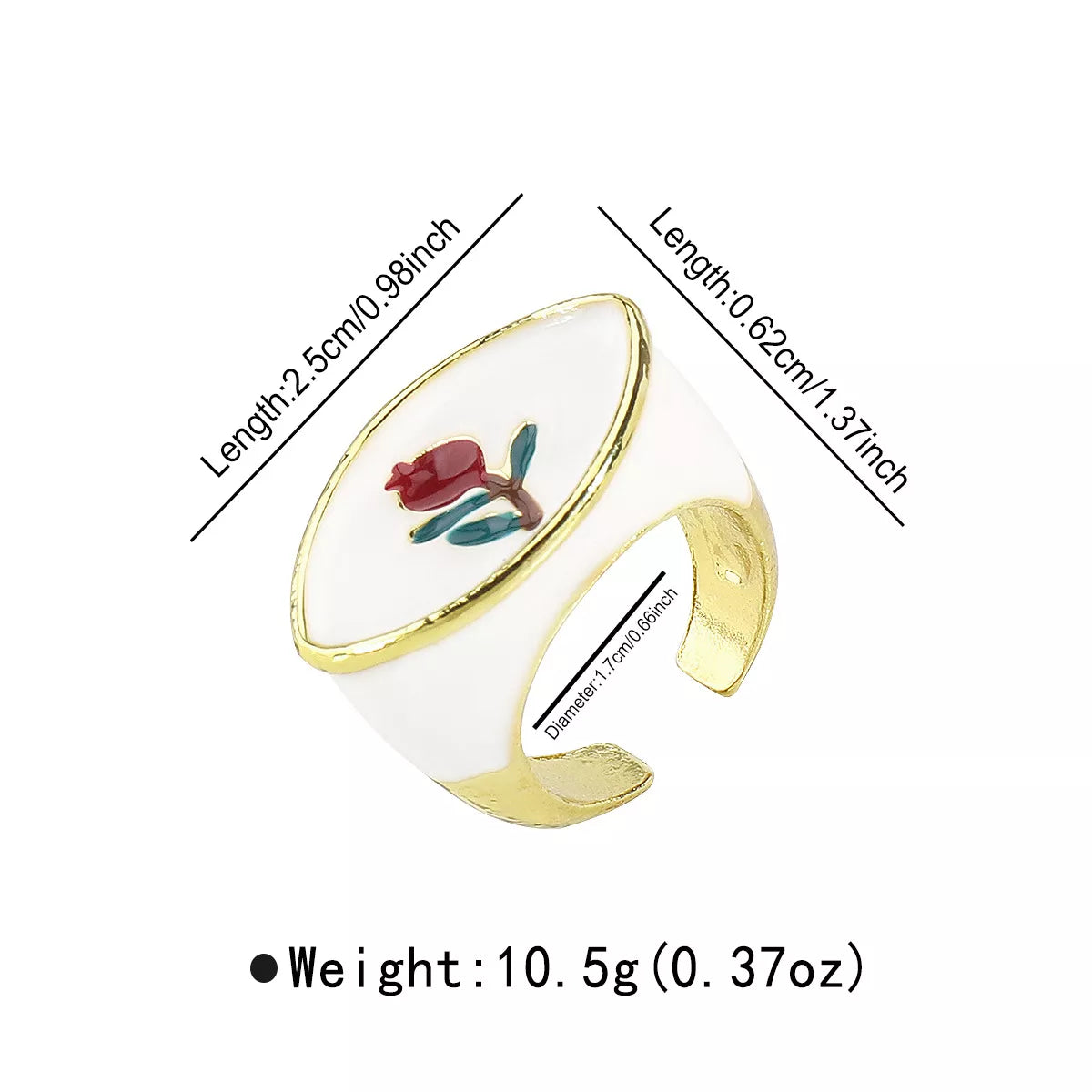 18K Gold-Plated Open Ring - alternate ring view
