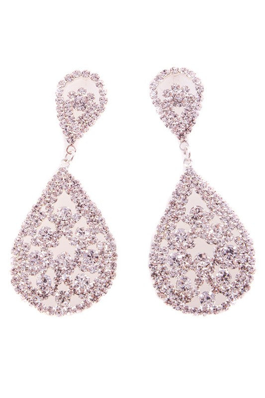 Rhinestone Cluster Drop Earrings