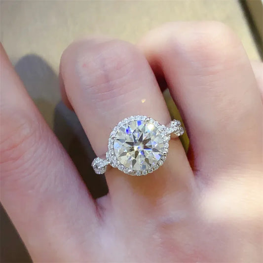 3 Carat Sterling Silver Moissanite Ring in Silver - women's ring