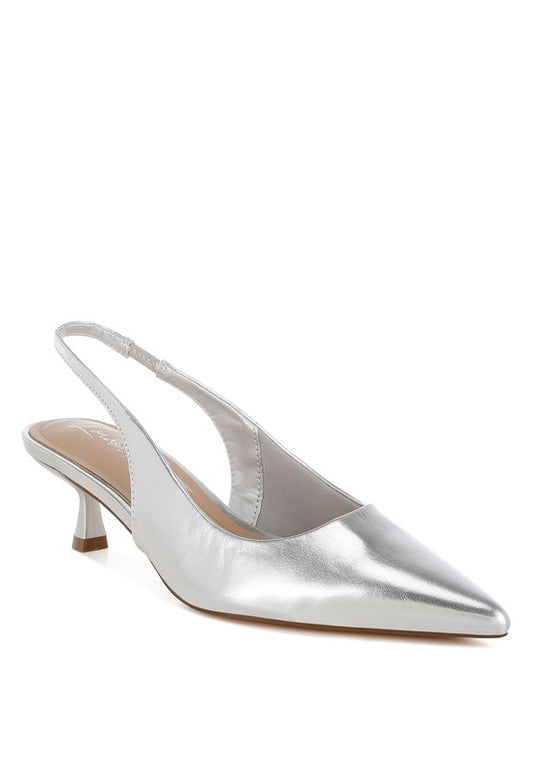 Kitten Heel Slingback Sandals