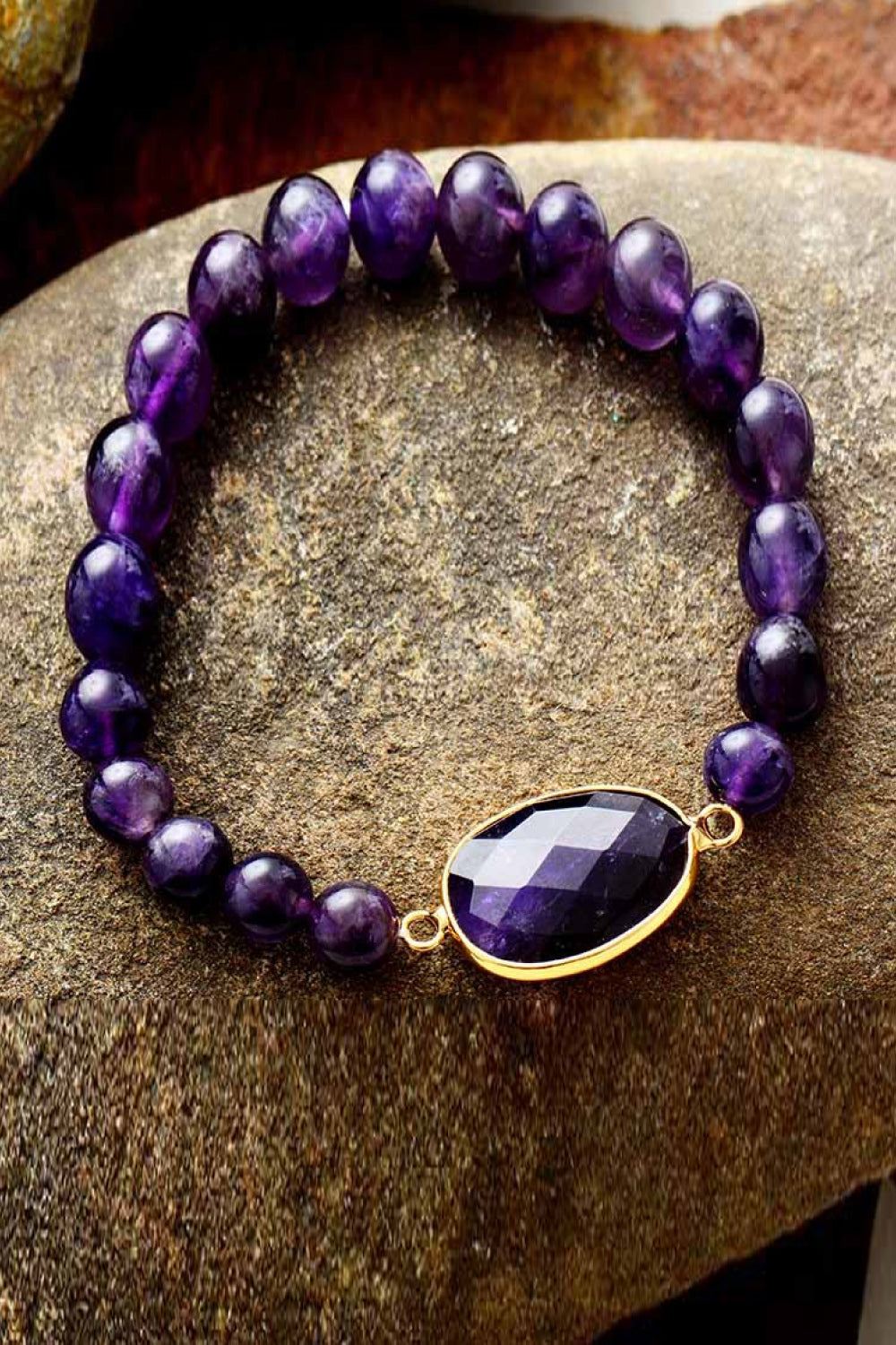 Handmade Amethyst Beaded Bracelet - alternate jewelry view