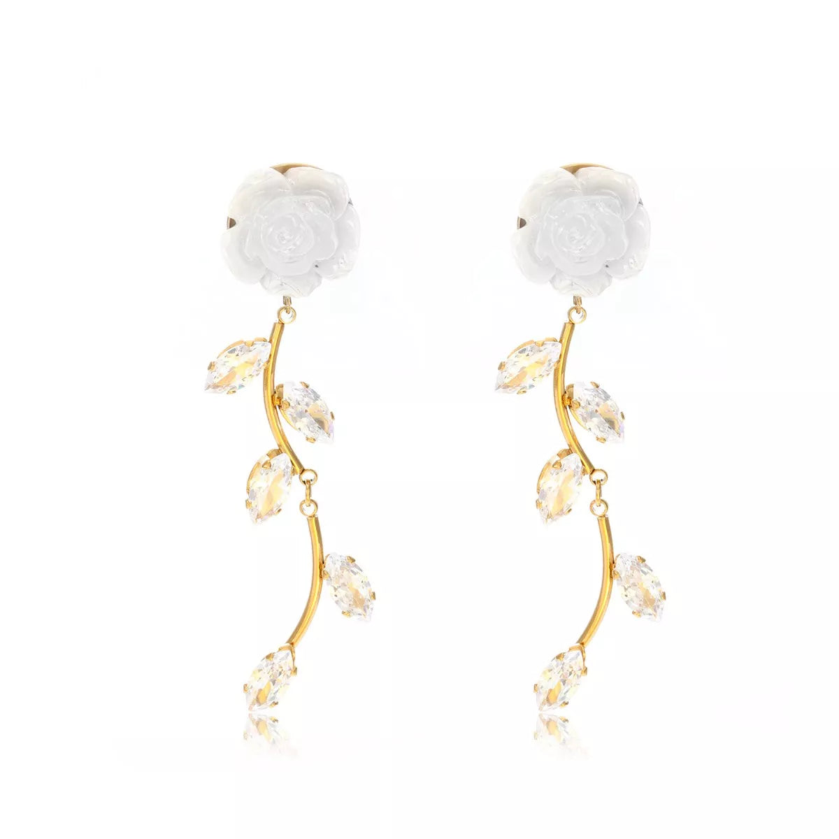 Flower Drop Earrings - alternate earring view