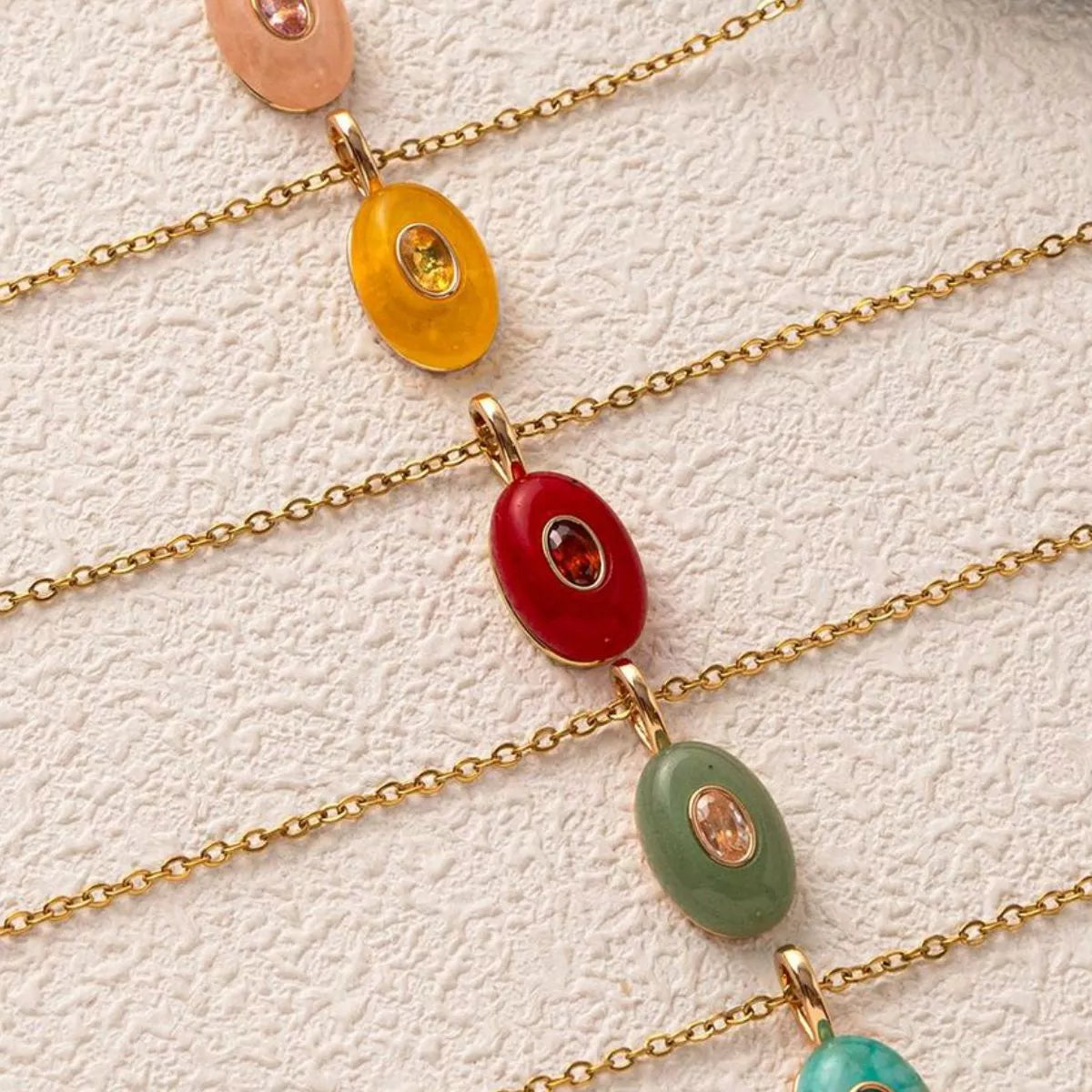 Natural Stone Pendant Necklace - alternate necklace view