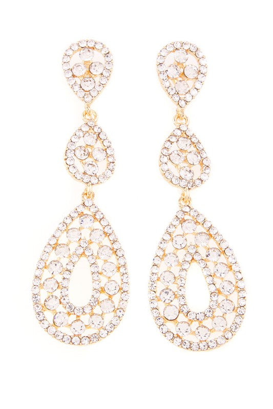 Rhinestone Linear Drop Earrings
