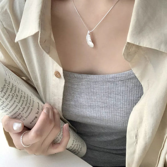Feather Pendant Necklace - alternate necklace view