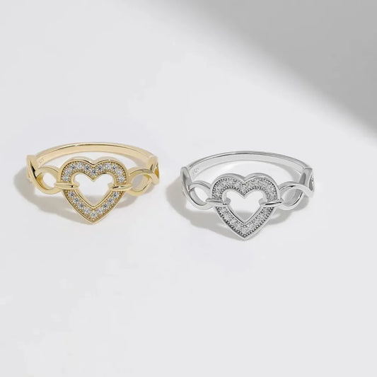 Sterling Silver Heart Ring in Gold - women's ring