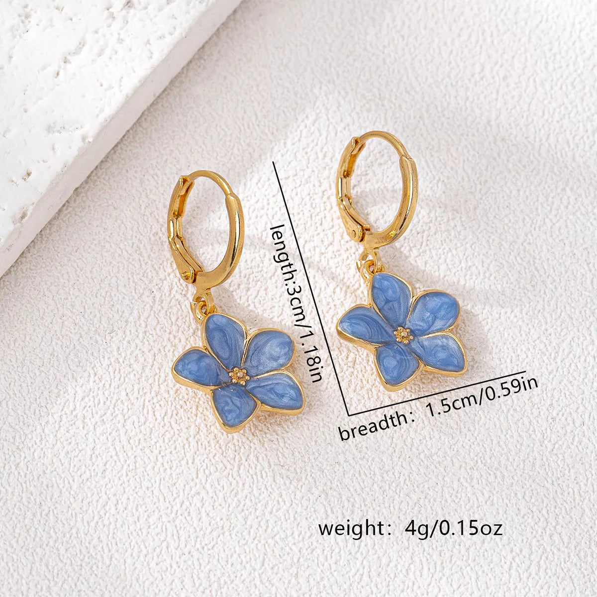 4 Piece Colorful Flower Drop Earrings - alternate earring view