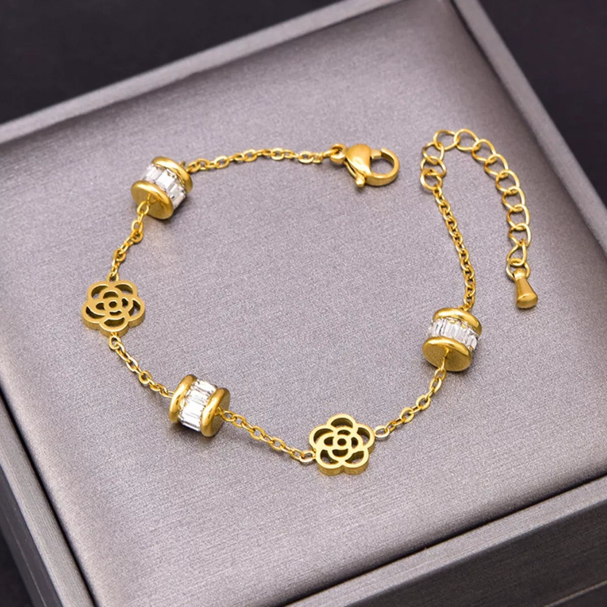 18K Gold-Plated Flower Bracelet - alternate jewelry view