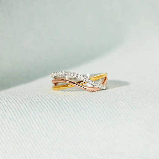 Crisscross Gold-Plated Sterling Silver Ring in Gold - women's ring