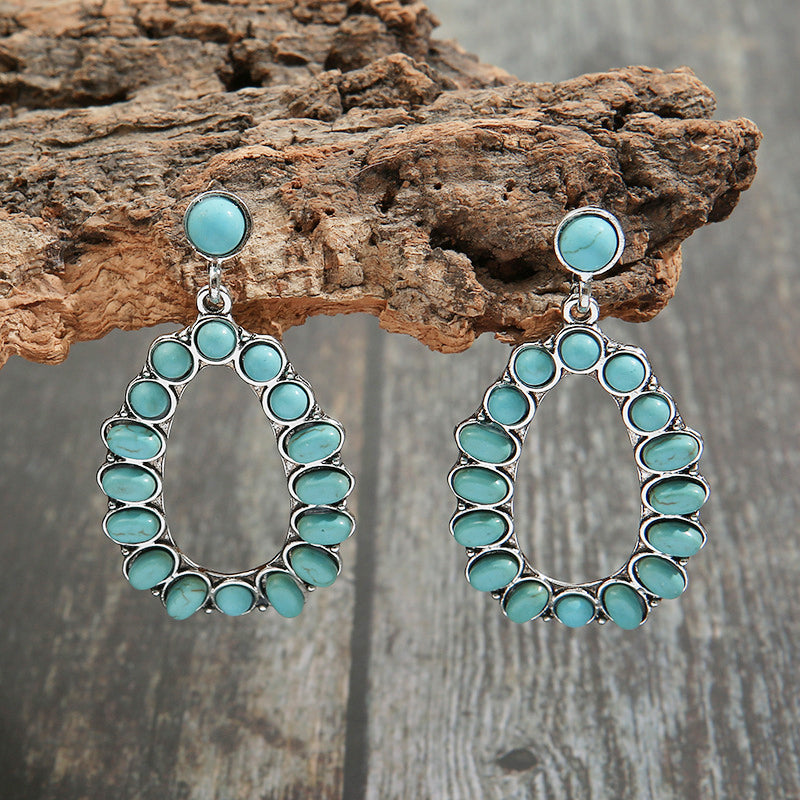 Artificial Turquoise Earrings - alternate earring view