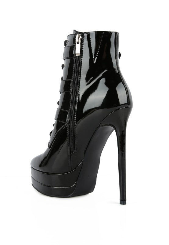 Patent Buckle Strap Boots