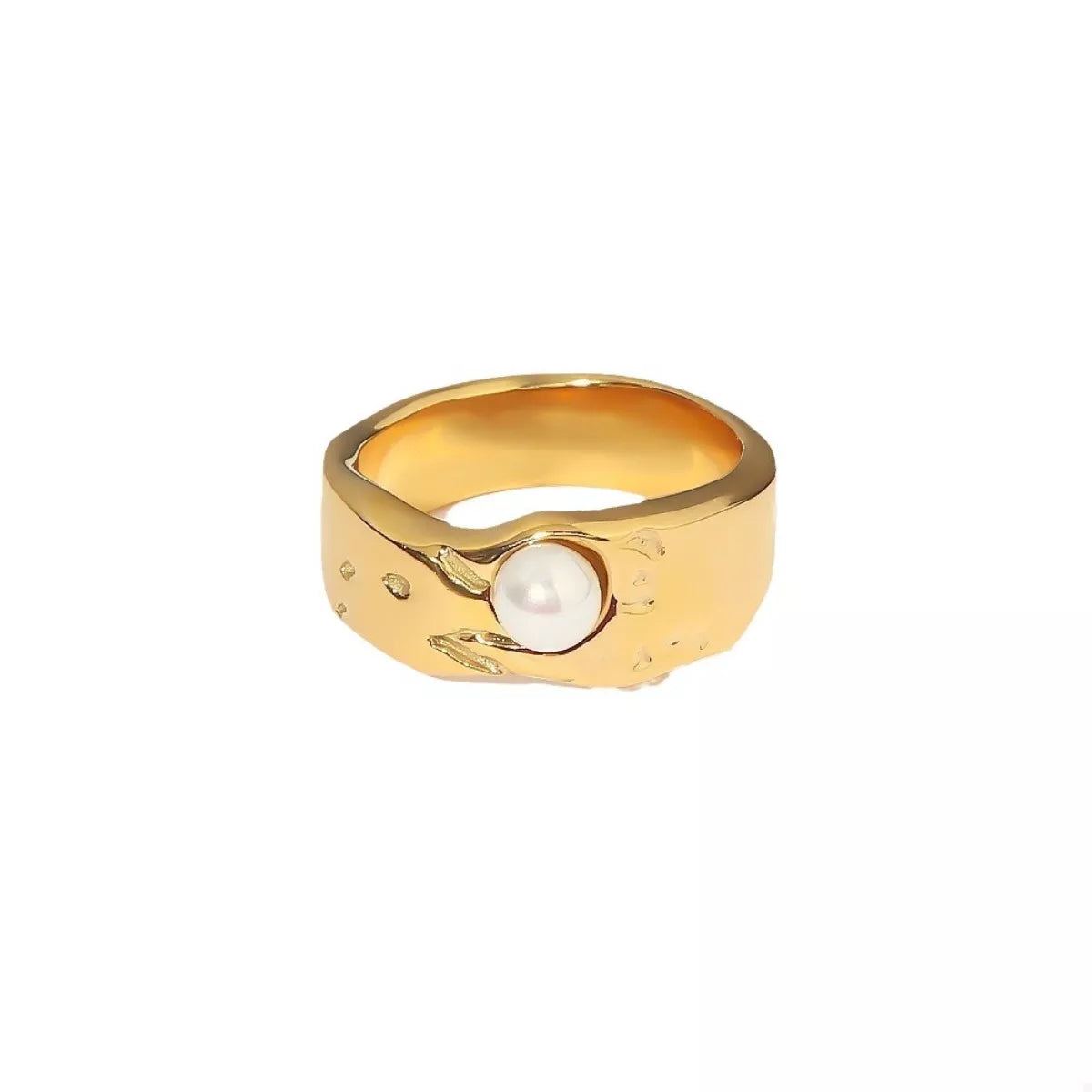 18K Gold-Plated Pearl Ring - alternate ring view