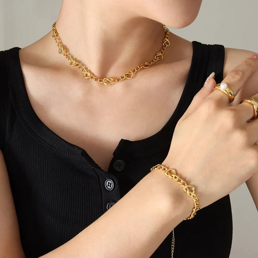 Brass Titanium Steel Necklace in Style B - women's necklace
