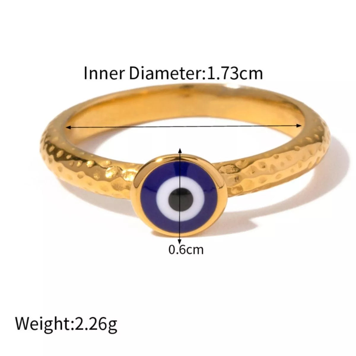 18K Gold-Plated Natural Stone Ring - alternate ring view