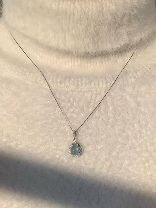 Crystal Teardrop Pendant Necklace - alternate necklace view