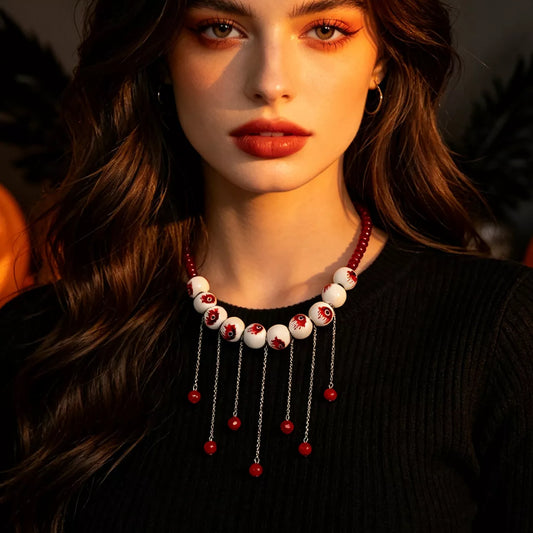 Halloween Gothic Eyeball Necklace - alternate necklace view