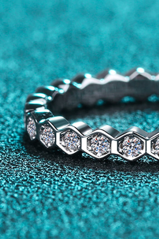 Moissanite Sterling Silver Eternity Ring in Silver - women's ring