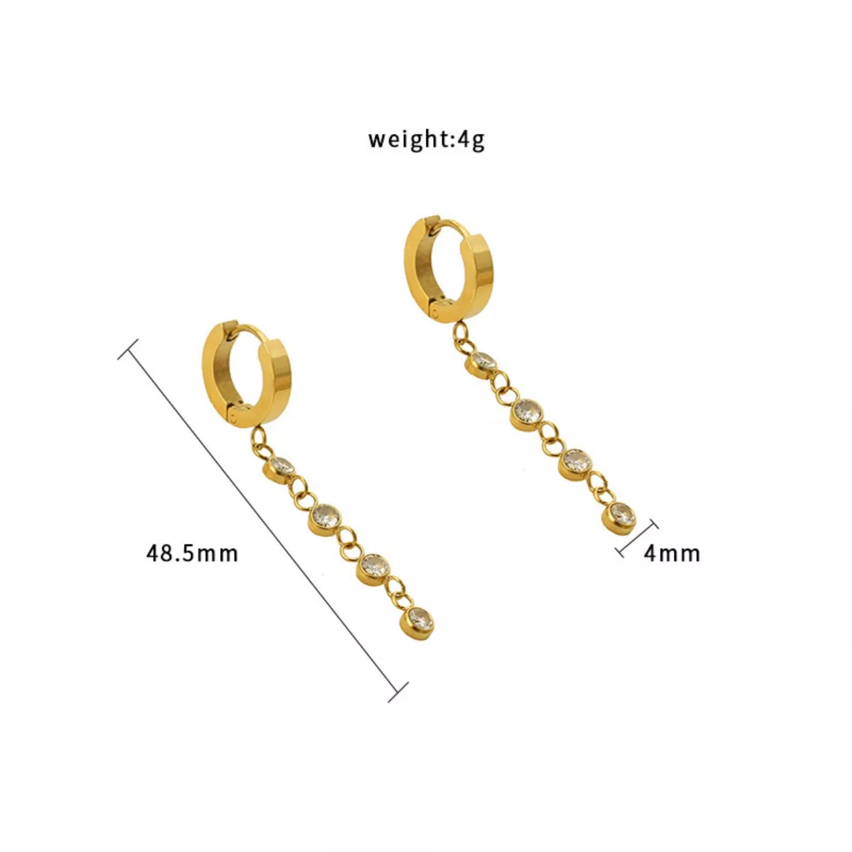 18K Gold-Plated Hoop Drop Earrings - alternate earring view