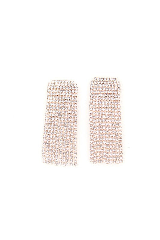 Crystal Pave Tassel Earrings