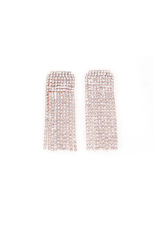 Crystal Pave Tassel Earrings