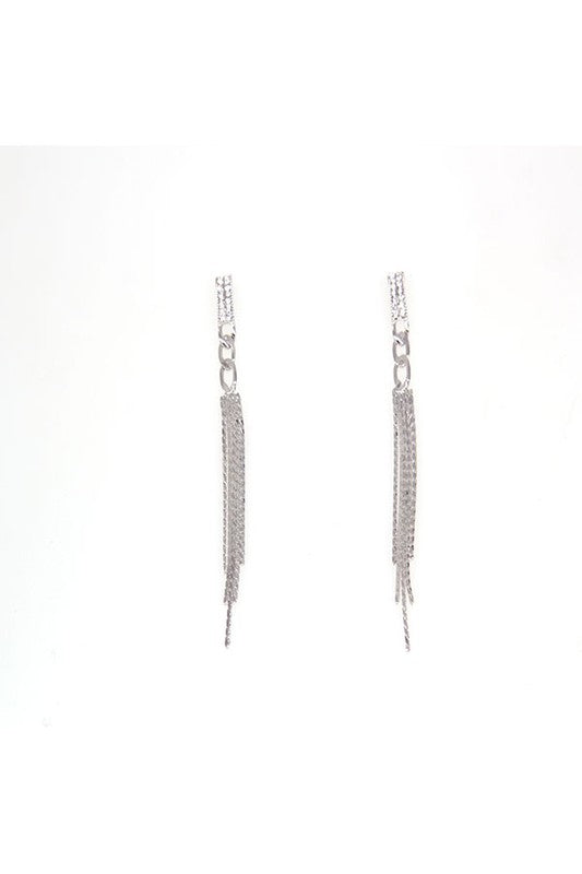 Pave Stone Fringe Earrings