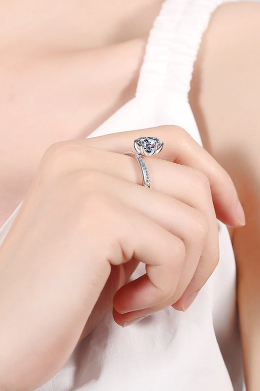 3 Carat Moissanite 6-Prong Ring in Silver - women's ring