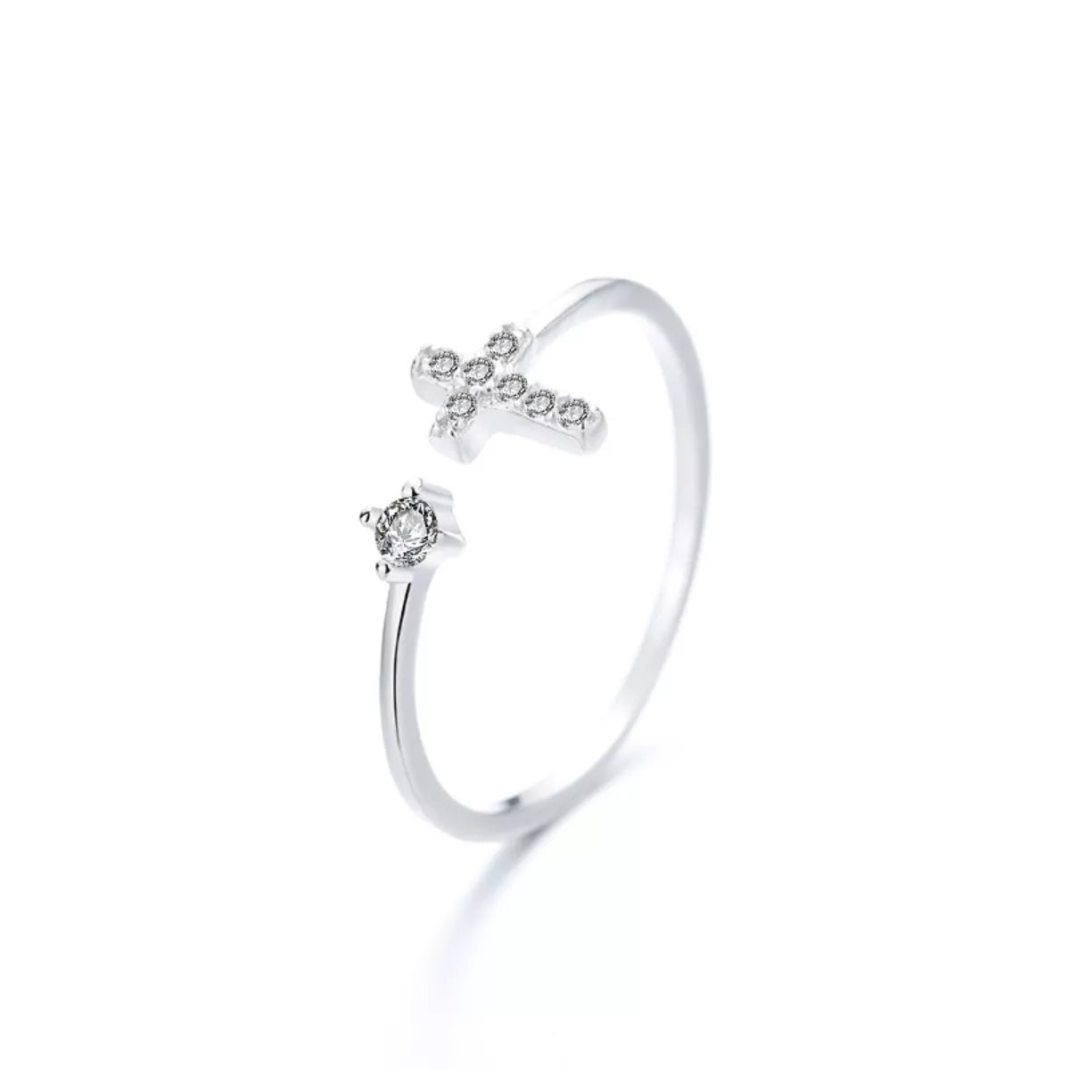 Adjustable Open Cross Ring - alternate ring view
