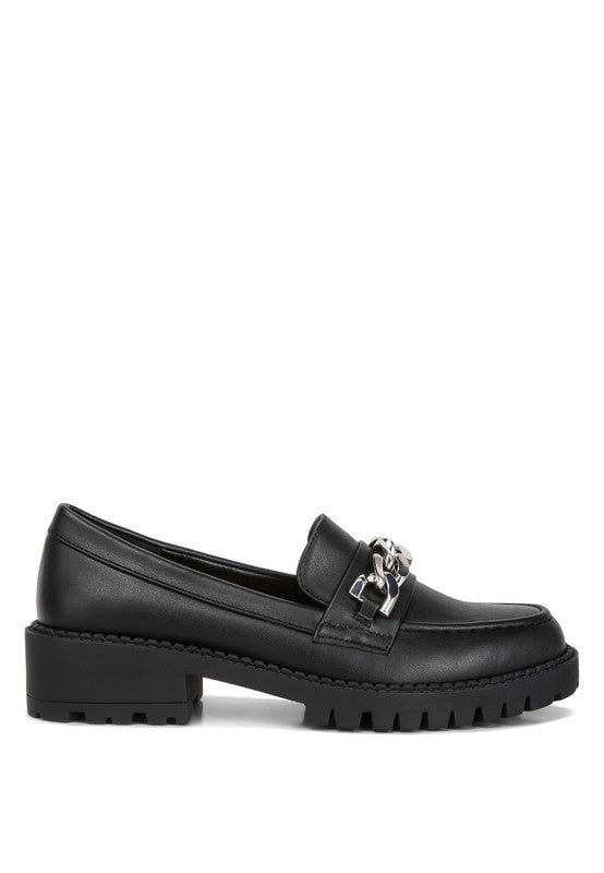 Faux Leather Chunky Loafers
