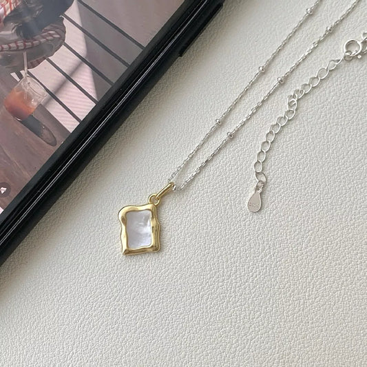 Sterling Silver Geometric Necklace - alternate necklace view
