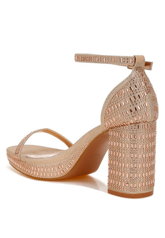 Rhinestones Ankle Strap Sandals