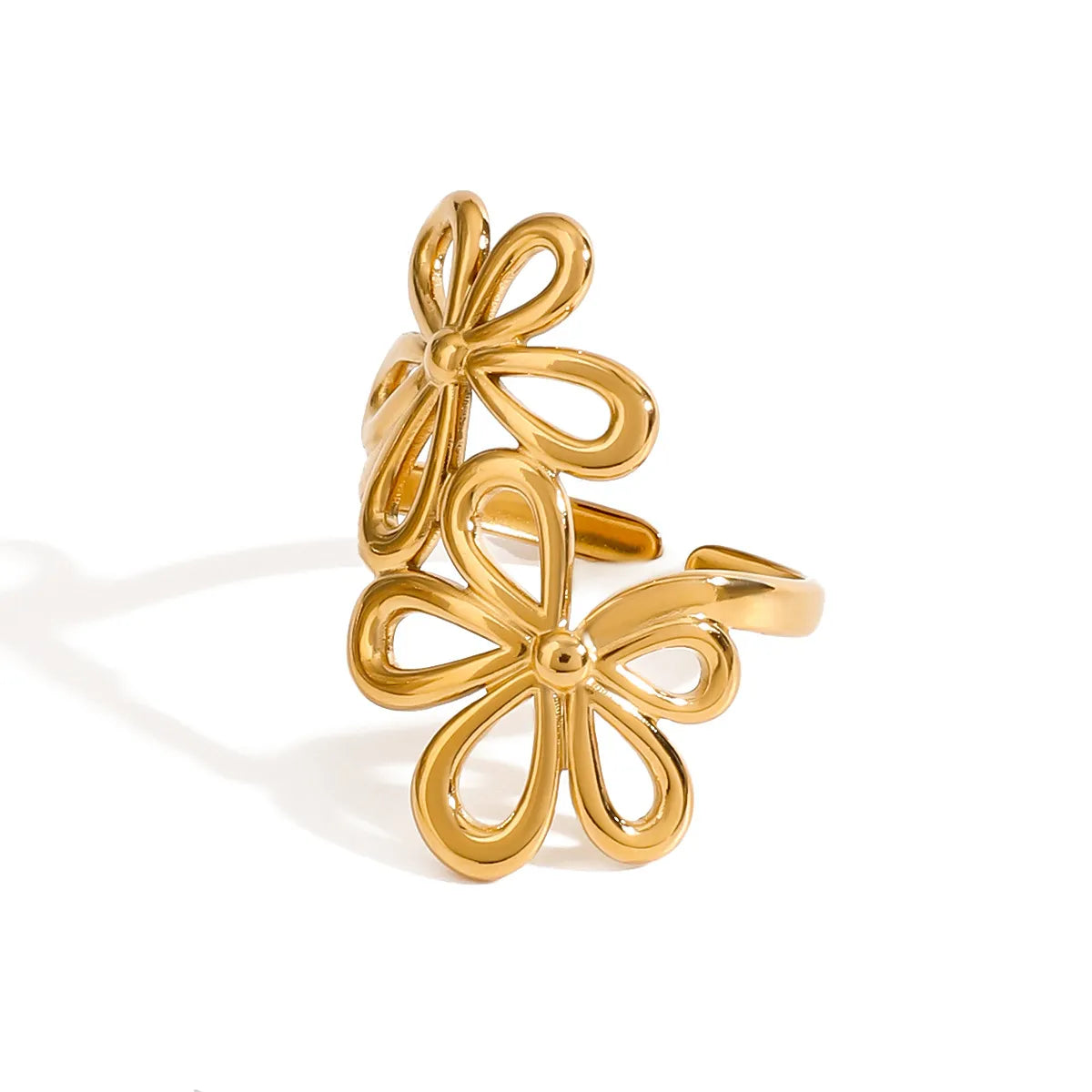 Stainless Steel Flower Ring - alternate ring view