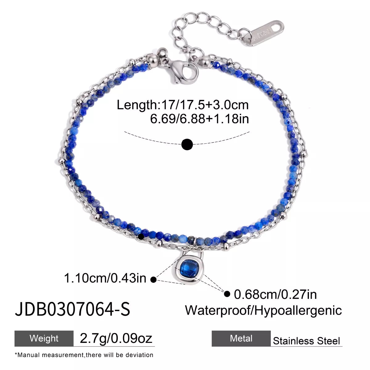 Double Layered Beaded Charm Bracelet - alternate jewelry view