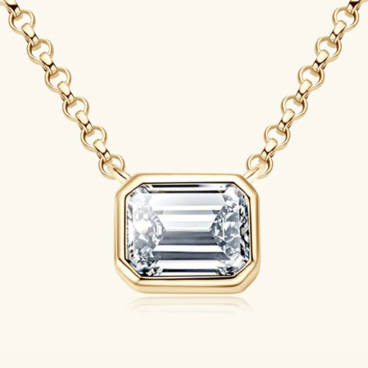 1 Carat Moissanite Sterling Silver Pendant Necklace in Silver - women's pendant necklace