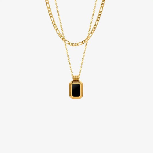 Titanium Steel Gold-Plated Pendant Necklace in Silver - women's pendant necklace
