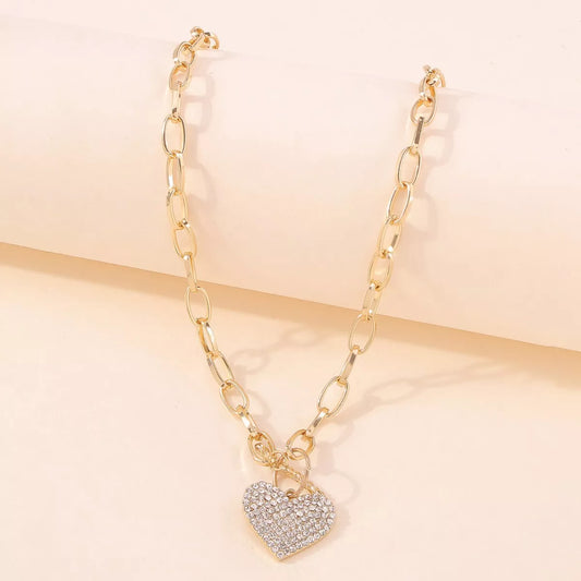 18K Gold-Plated Heart Pendant Necklace - alternate necklace view
