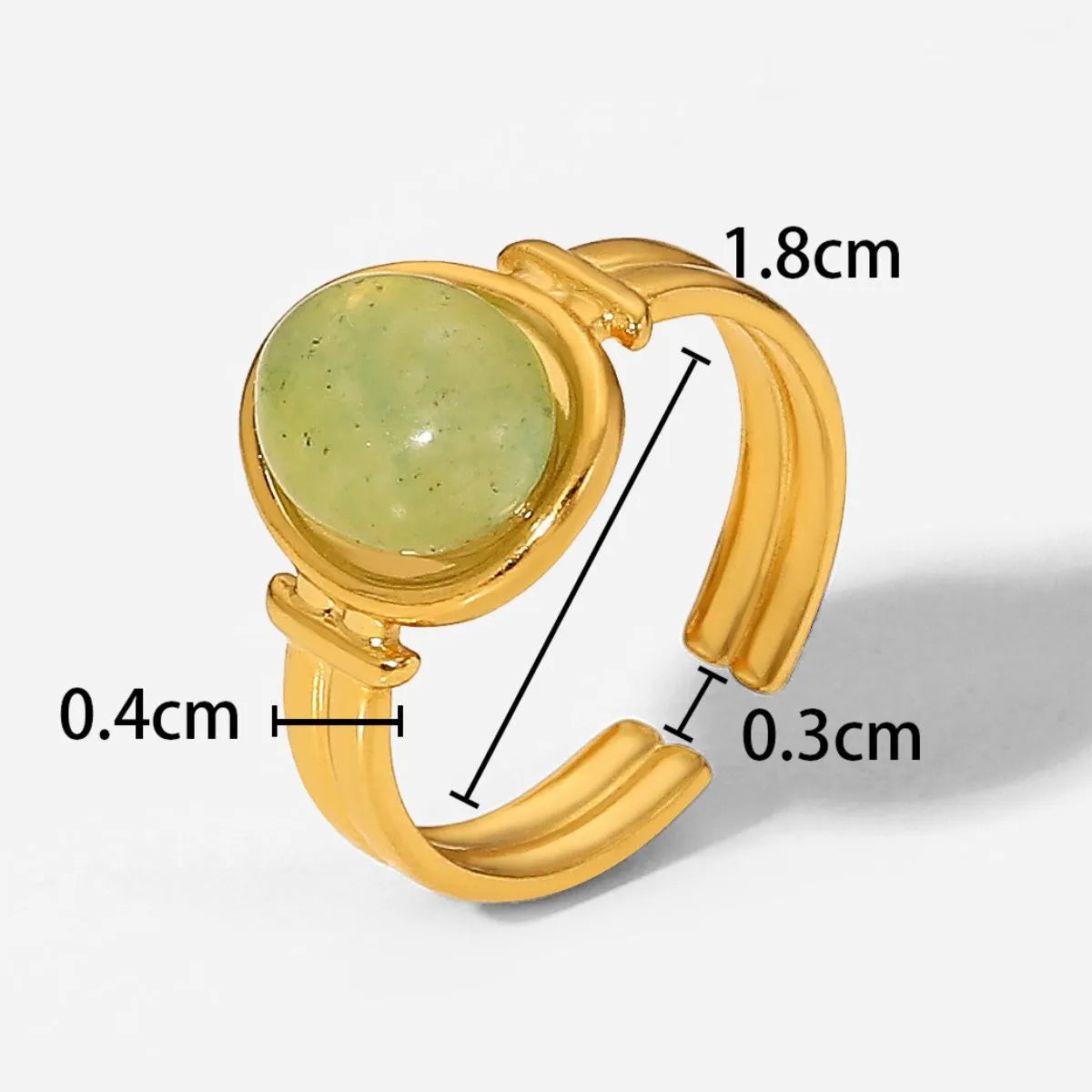 Vintage Natural Stone Gold-Plated Adjustable Ring - alternate ring view
