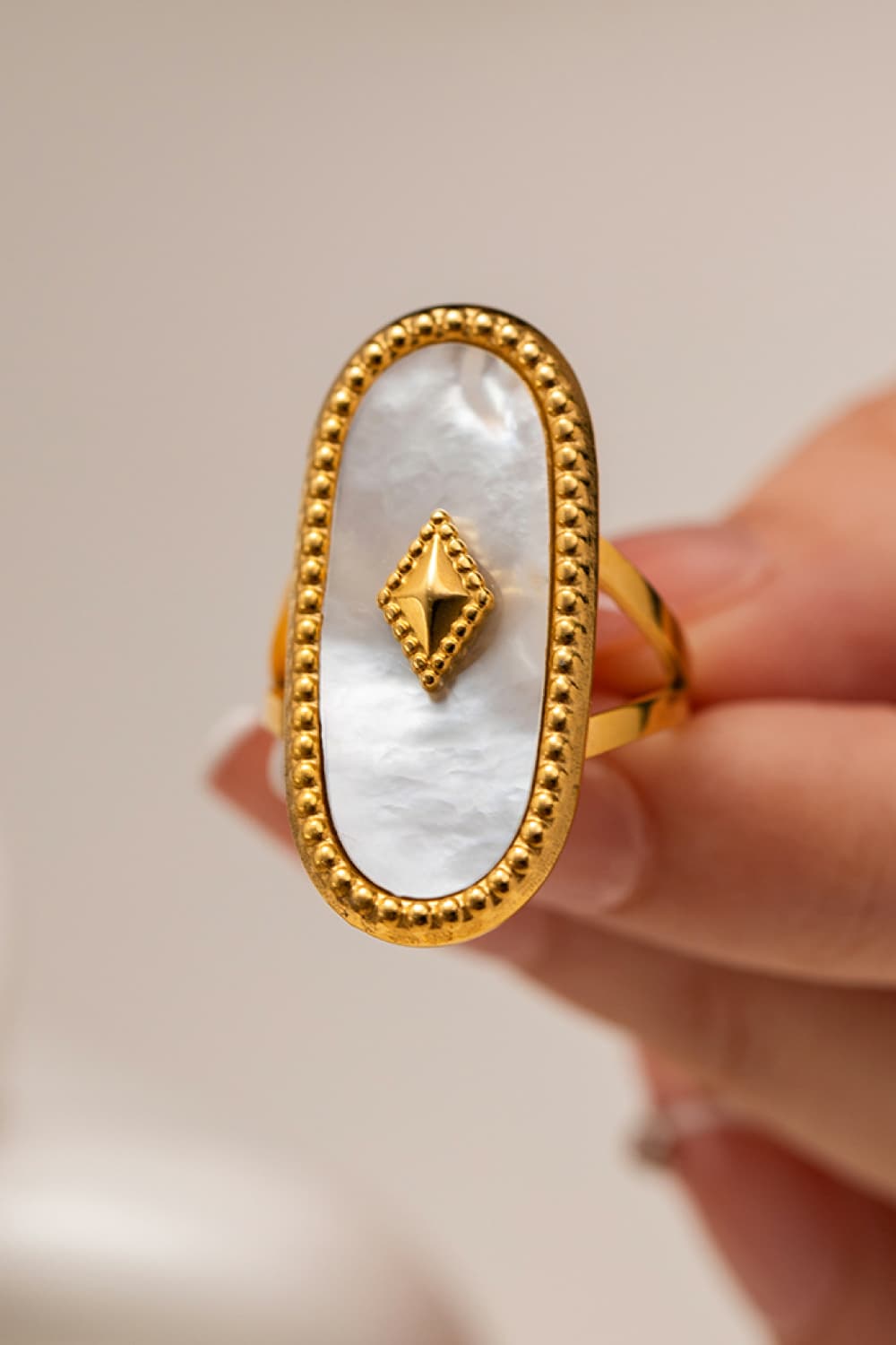 Natural Stone Copper Ring - alternate ring view