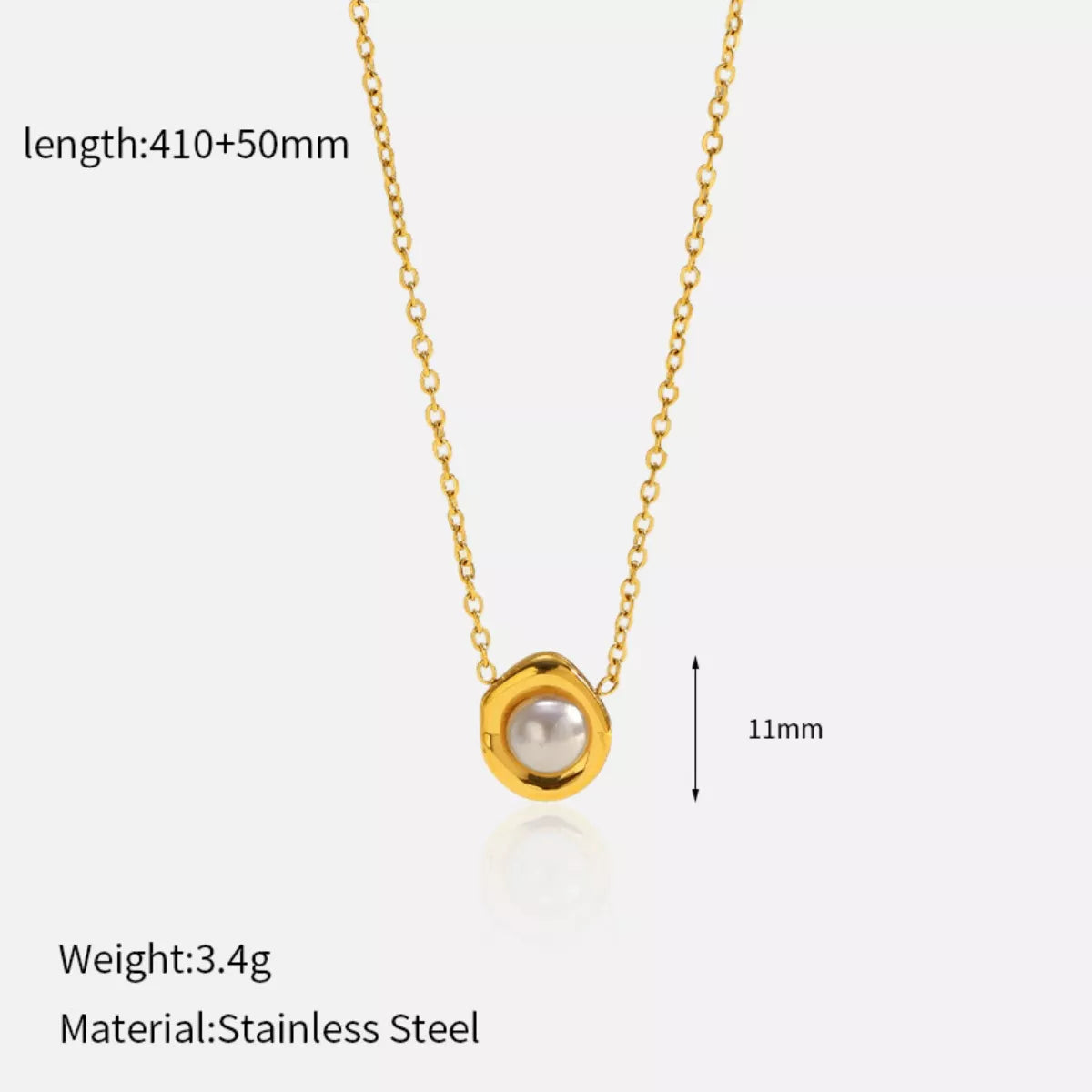 18K Gold-Plated Pearl Necklace - alternate necklace view