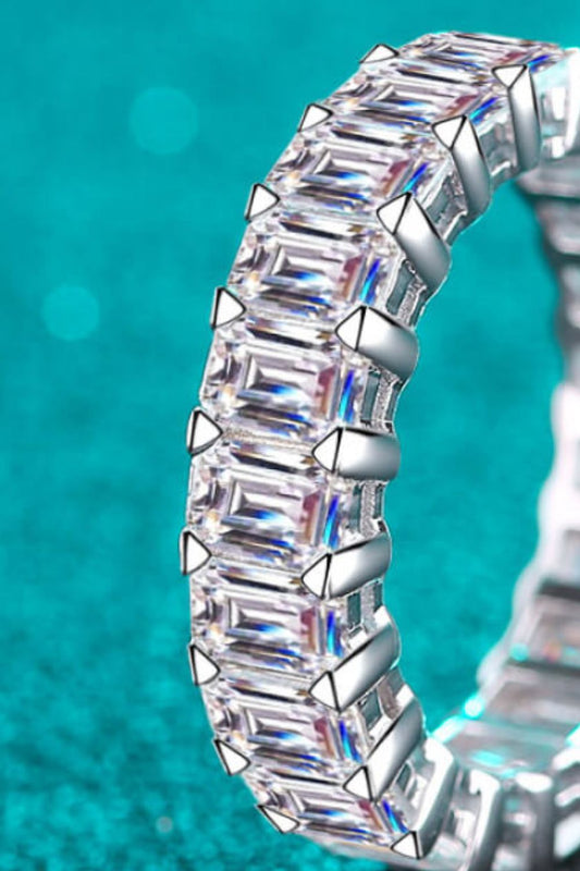 10.5 Carat Moissanite Rhodium-Plated Ring in Silver - women's ring