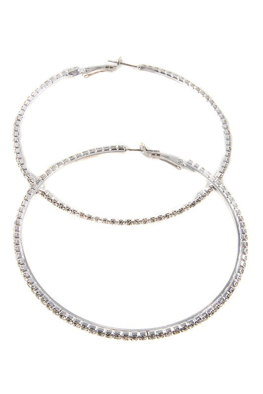 Pavé Crystals Hoop Earrings