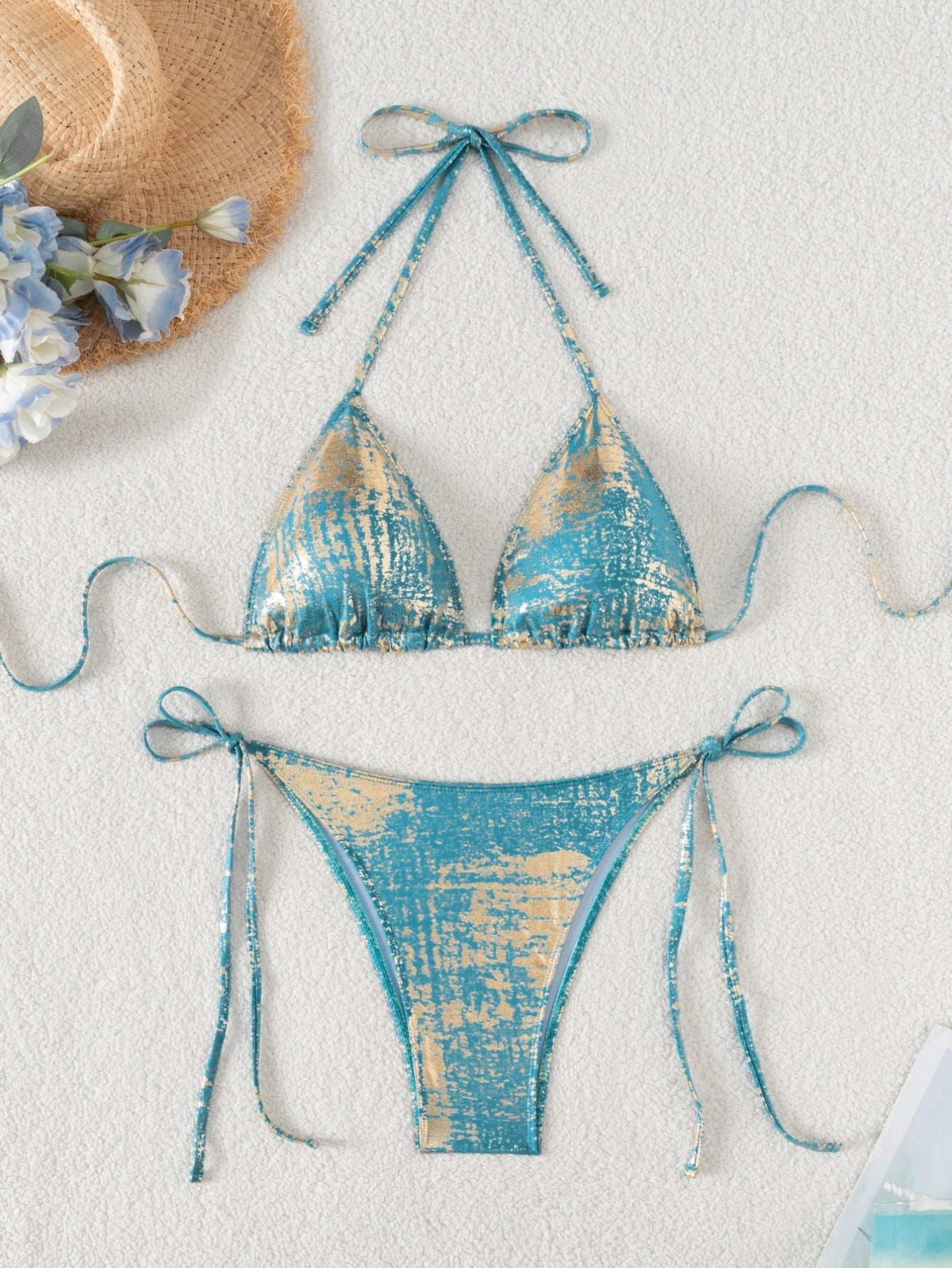 Triangle Bag Lace up Sexy Bikini Swimsuit