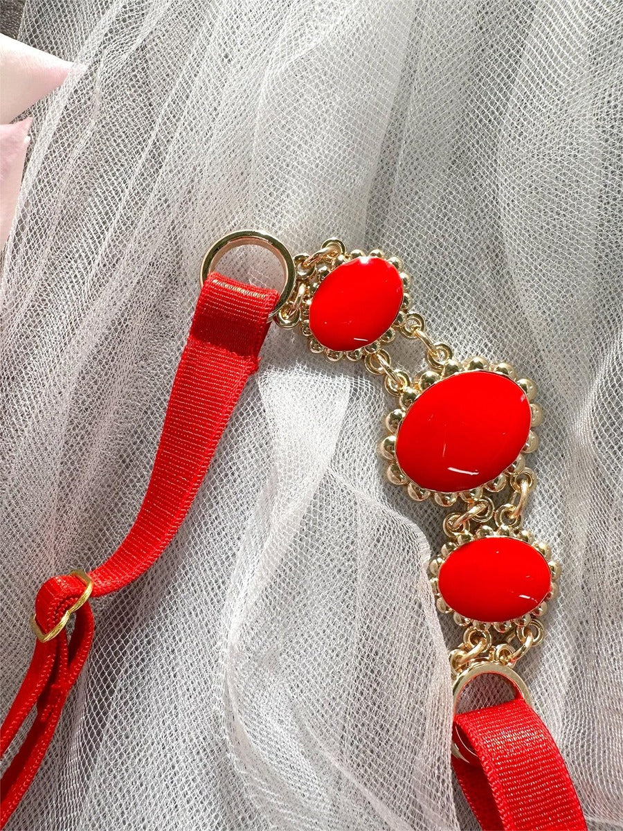 Red Embroidered Sexy Push Up Lingerie Set