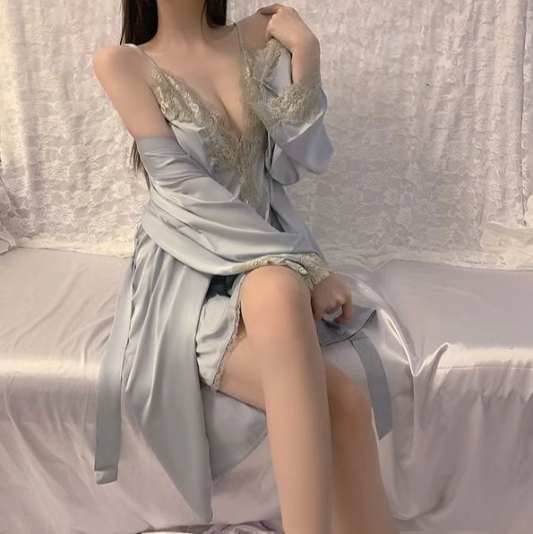 Madeline 3 Piece Satin & Lace Lingerie Set