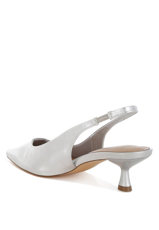 Kitten Heel Slingback Sandals