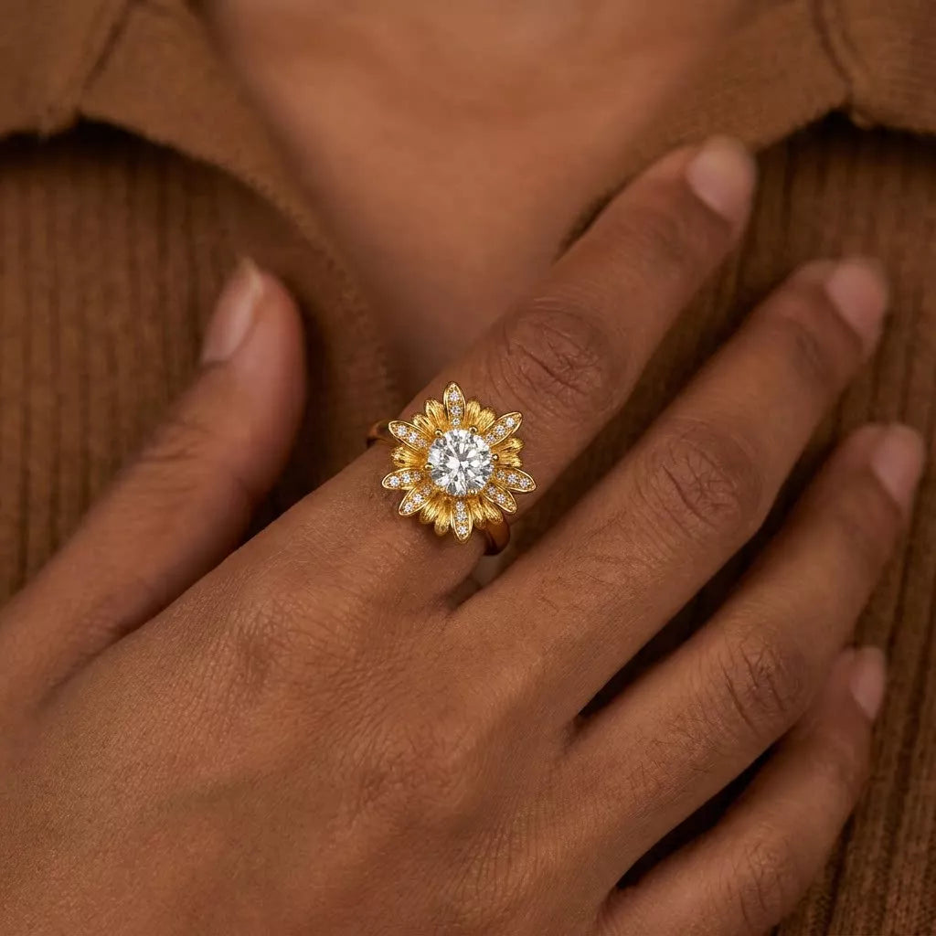 Alloy Zircon Geometric Ring in Style F - women's ring