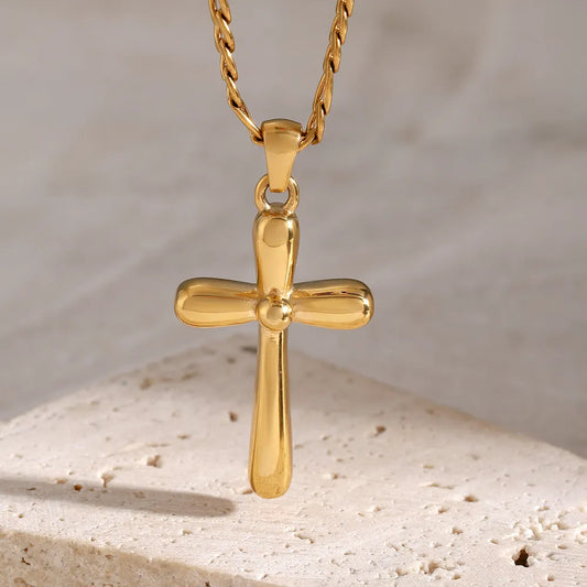 Stainless Steel Cross Necklace - alternate necklace view