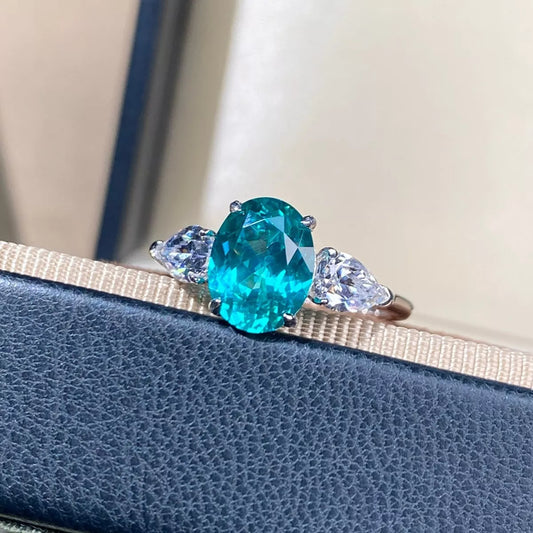 Topaz Sterling Silver Oval Ring in Cerulean - women's ring