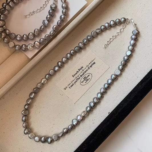 Pearl Choker Necklace - alternate necklace view