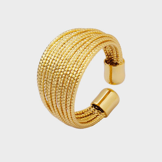 Titanium Steel Open Ring in Gold - women's open ring
