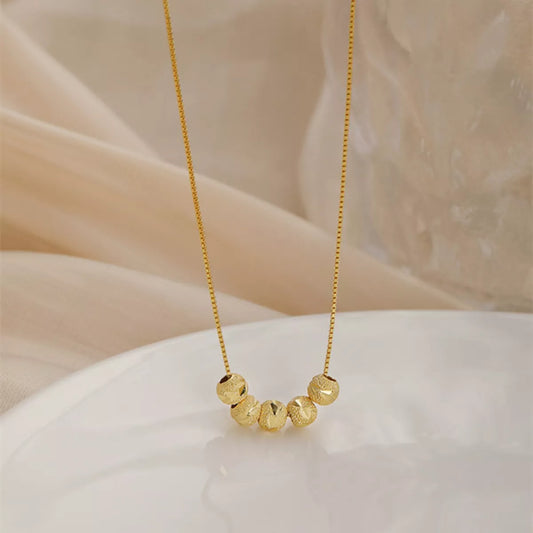 Sterling Silver Beaded Necklace - alternate necklace view